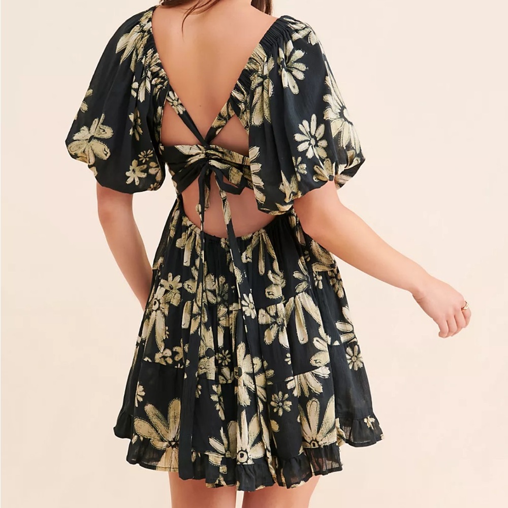 Free People Perfect Day Printed Dress floral print pattern flowy open back